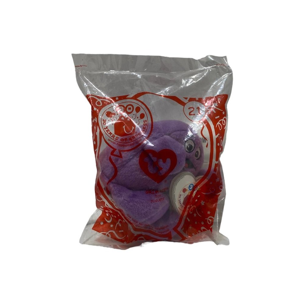 McDonald's 2009 TY Teenie Beanie Grimace Toy #21 Happy Meal Toy